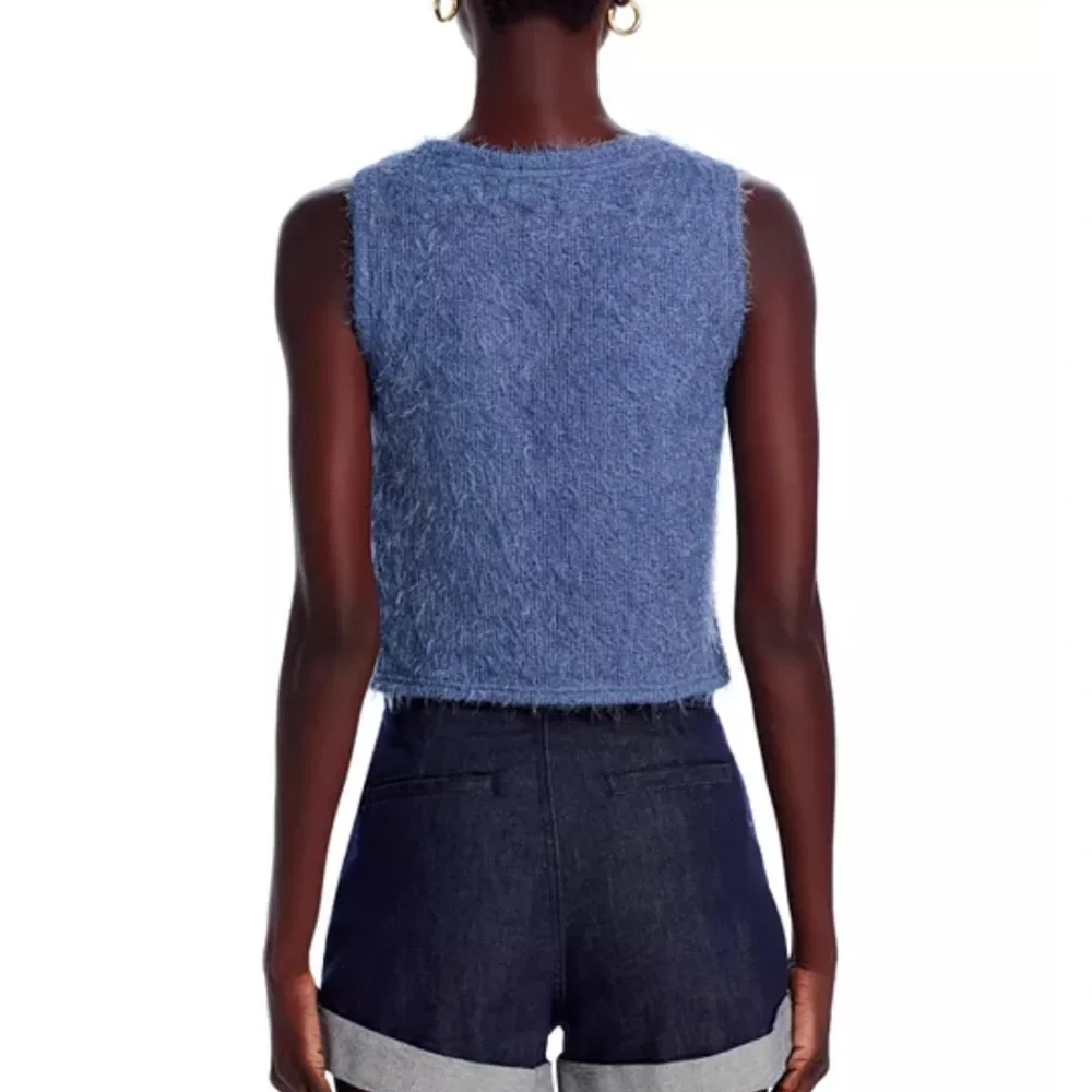 AQUA Eyelash Knit Tank Top and V Neck Cardigan - Picture 6 of 8